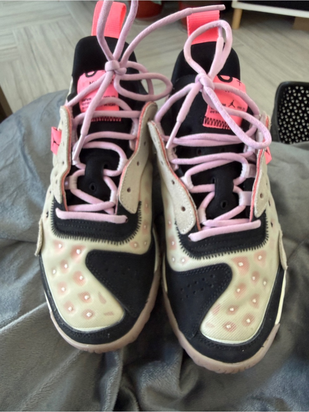 Women's Jordans Athletic Sneakers in Pink and Black